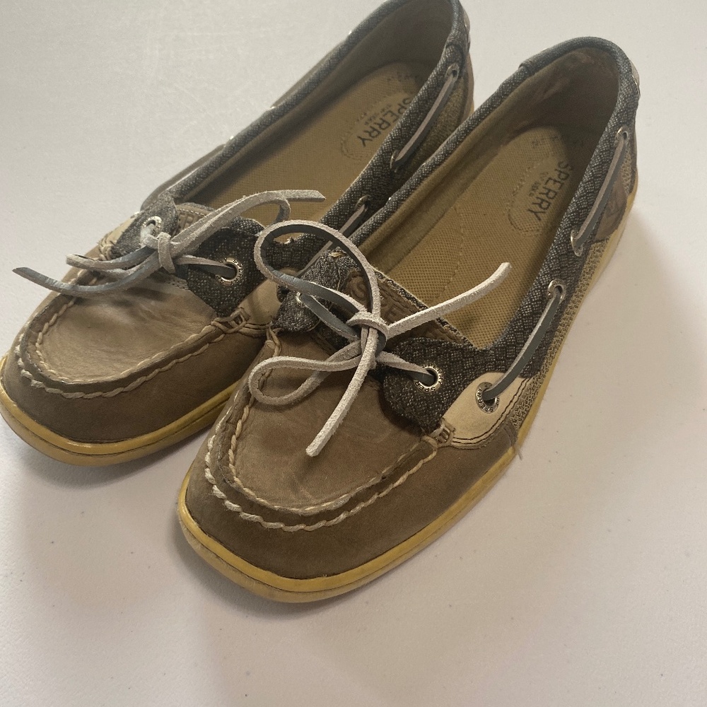 Sperry top sider womens boat shoes leather upper used size 6 6m